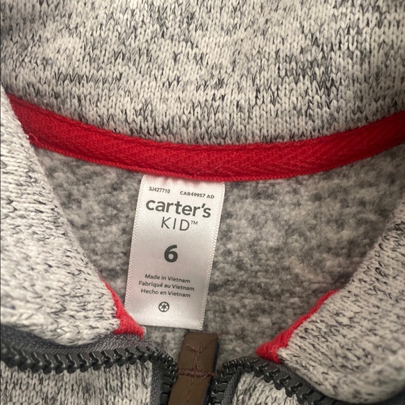 Carter's Gray and Red Fleece Vest - Picture 2 of 3